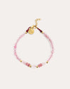 Pulsera Amulet Rose Quartz Acero Baño Oro