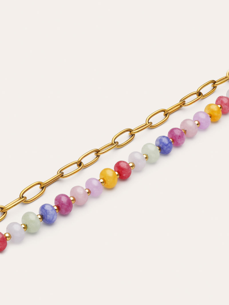 Pulsera Bali Chic Steine Edelstahl mit 18kt Goldbeschichtung