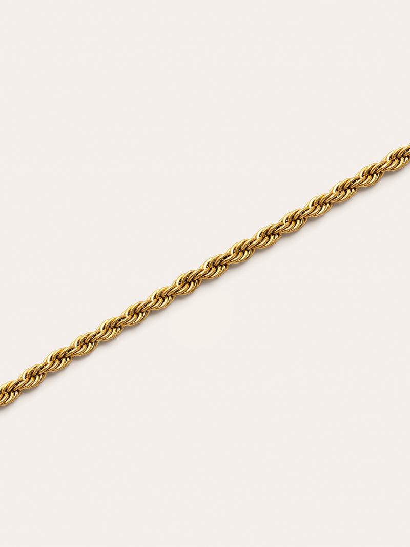 Pulseira Big Cord Aço Banho Ouro