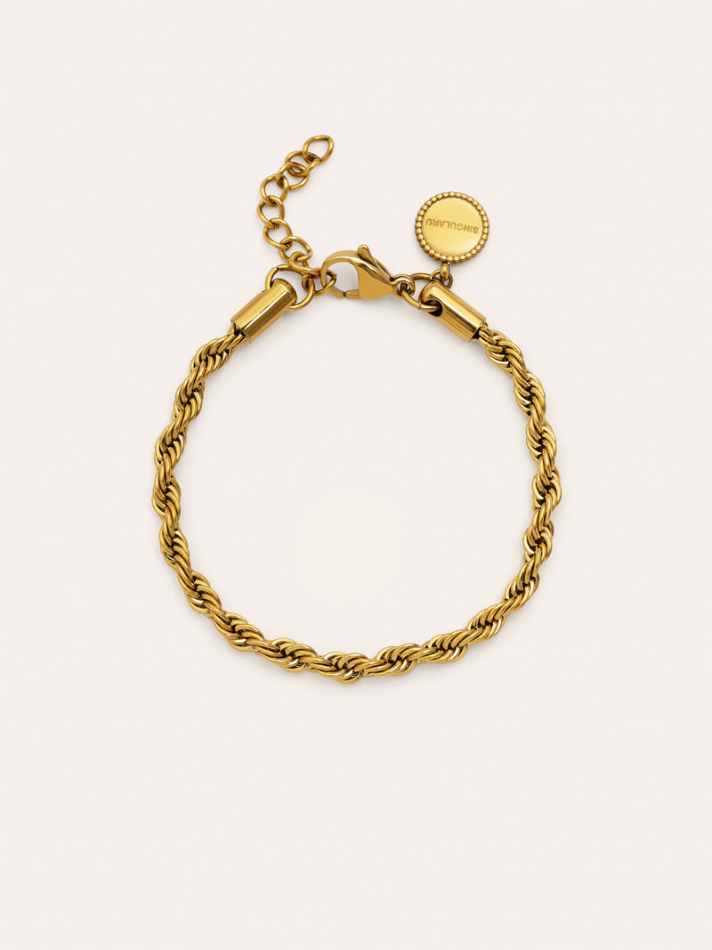 Pulseira Big Cord Aço Banho Ouro