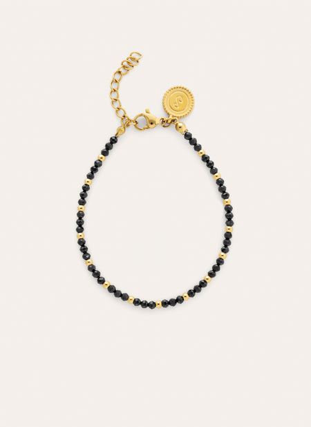Black Noite Stainless Steel Gold Bracelet