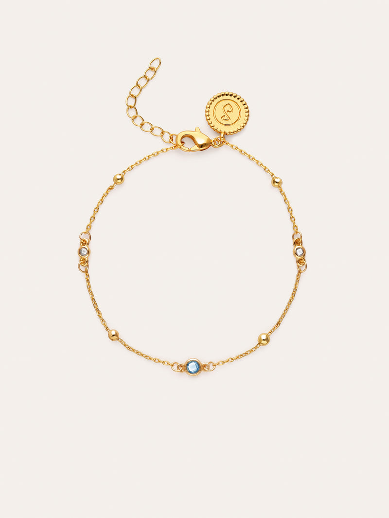 Pulseira Birthstone Banhada a Ouro