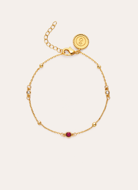 Pulseira Birthstone Banhada a Ouro