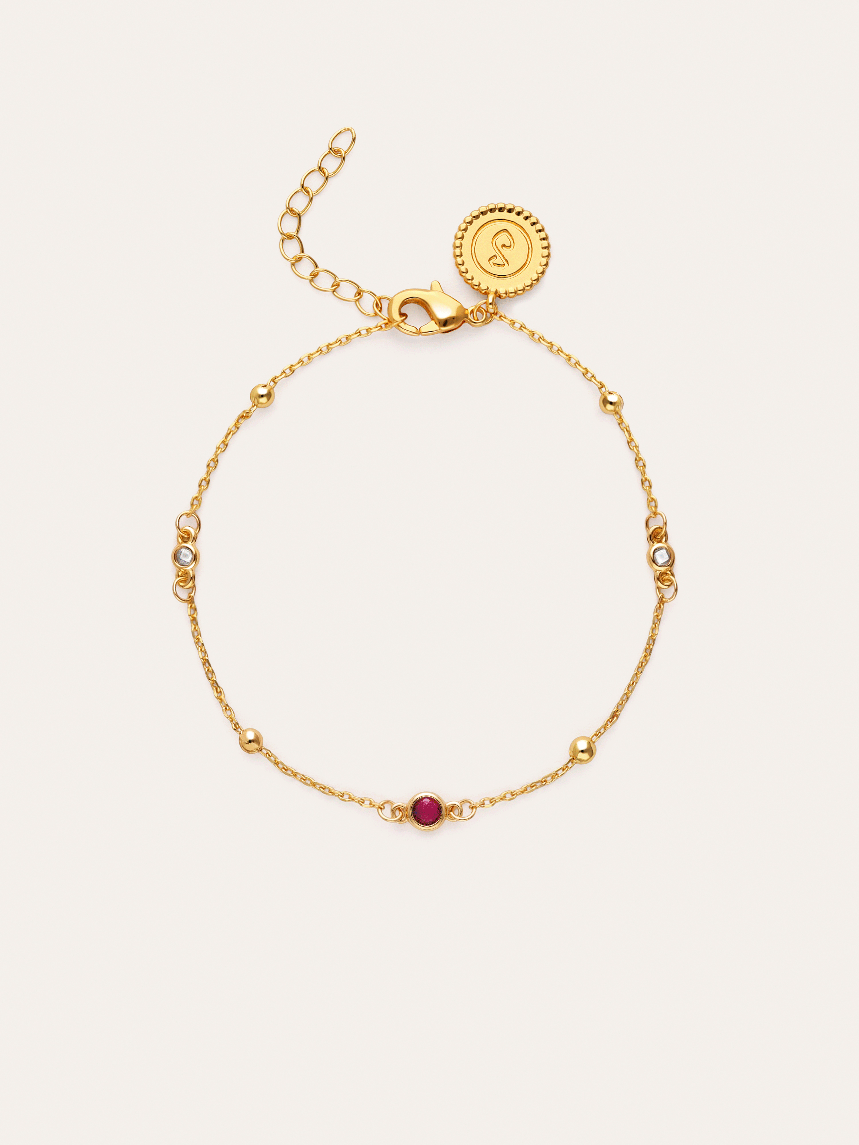 Pulseira Birthstone Banhada a Ouro