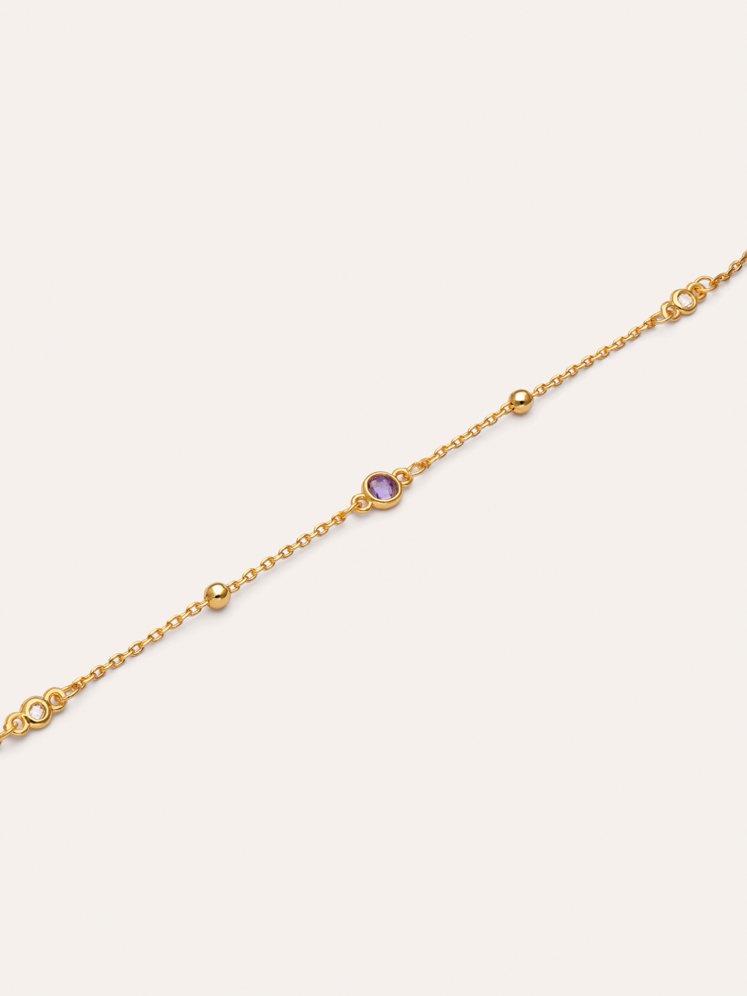 Pulseira Birthstone Banhada a Ouro