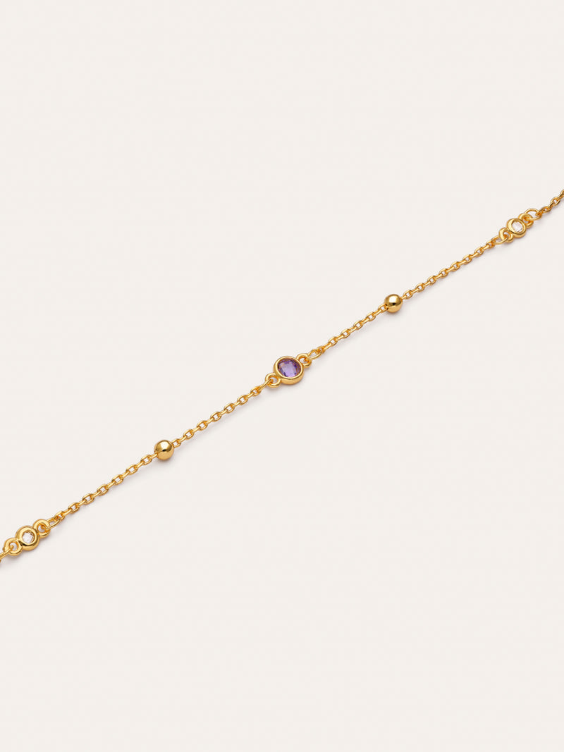 Pulseira Birthstone Banhada a Ouro