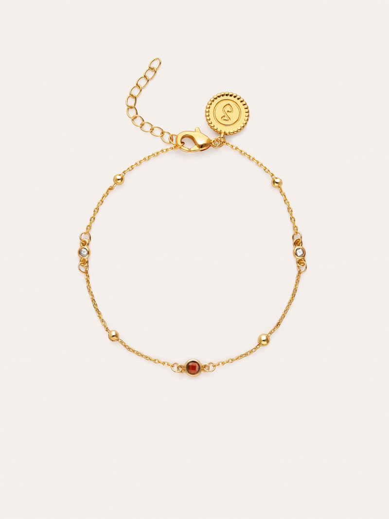 Pulseira Birthstone Banhada a Ouro