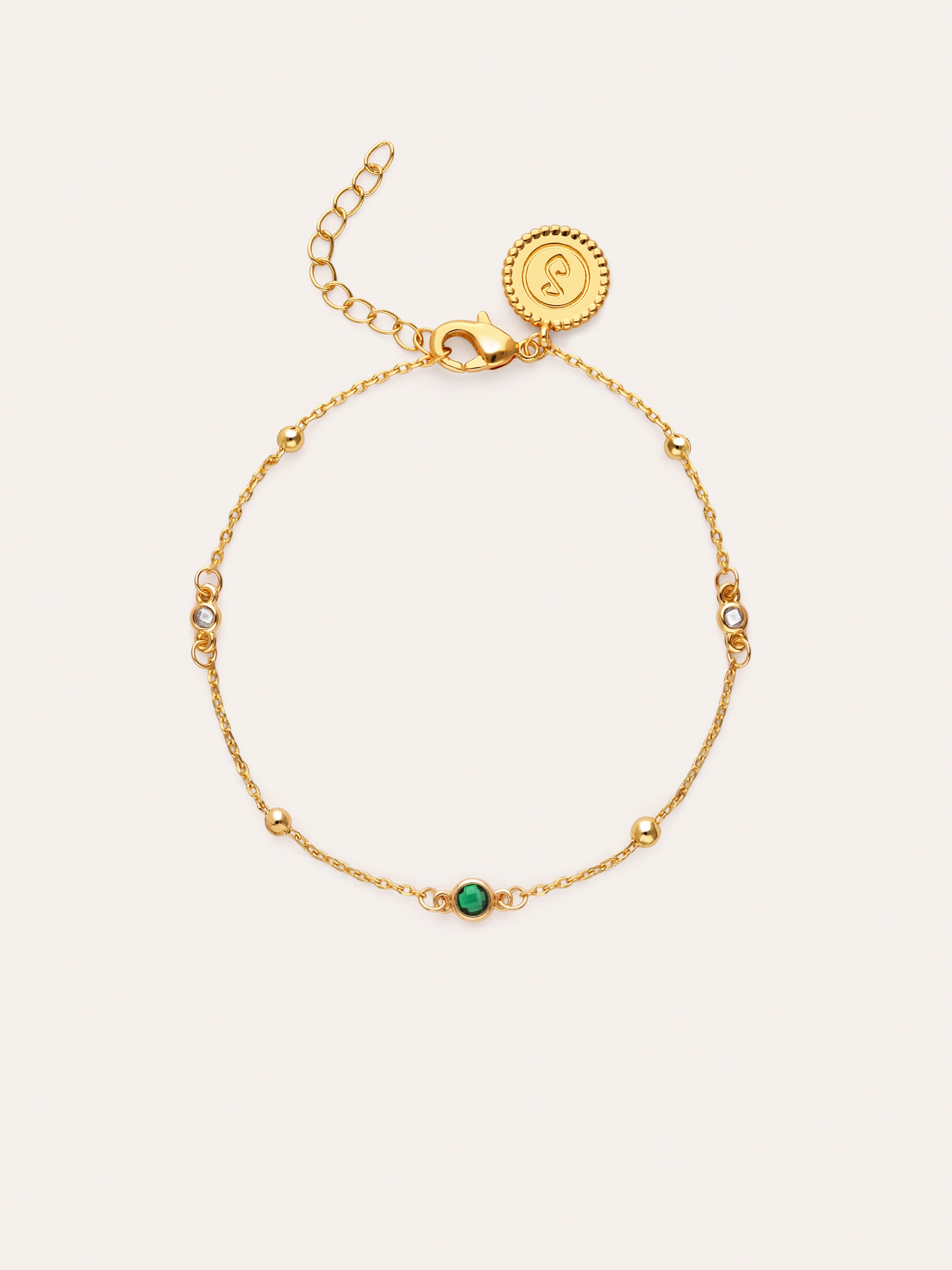 Pulseira Birthstone Banhada a Ouro