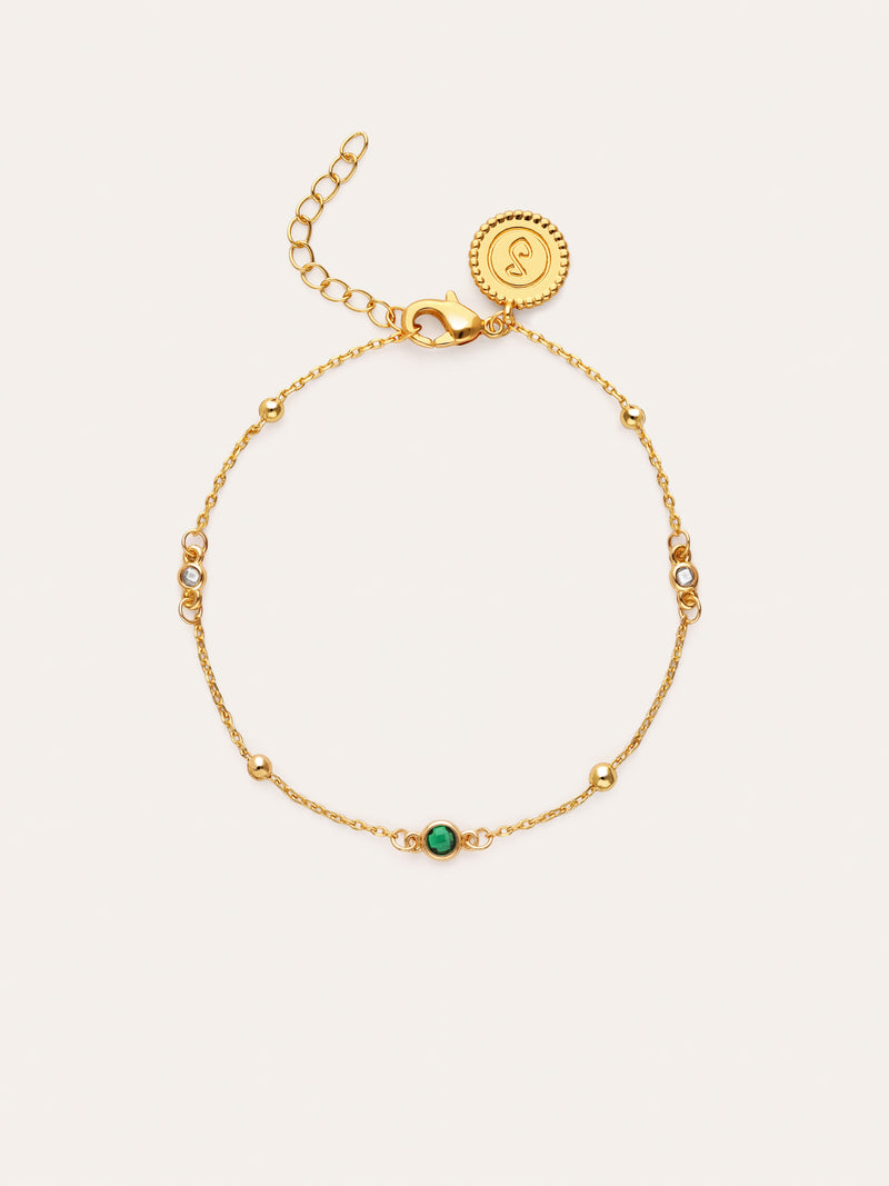 Pulseira Birthstone Banhada a Ouro