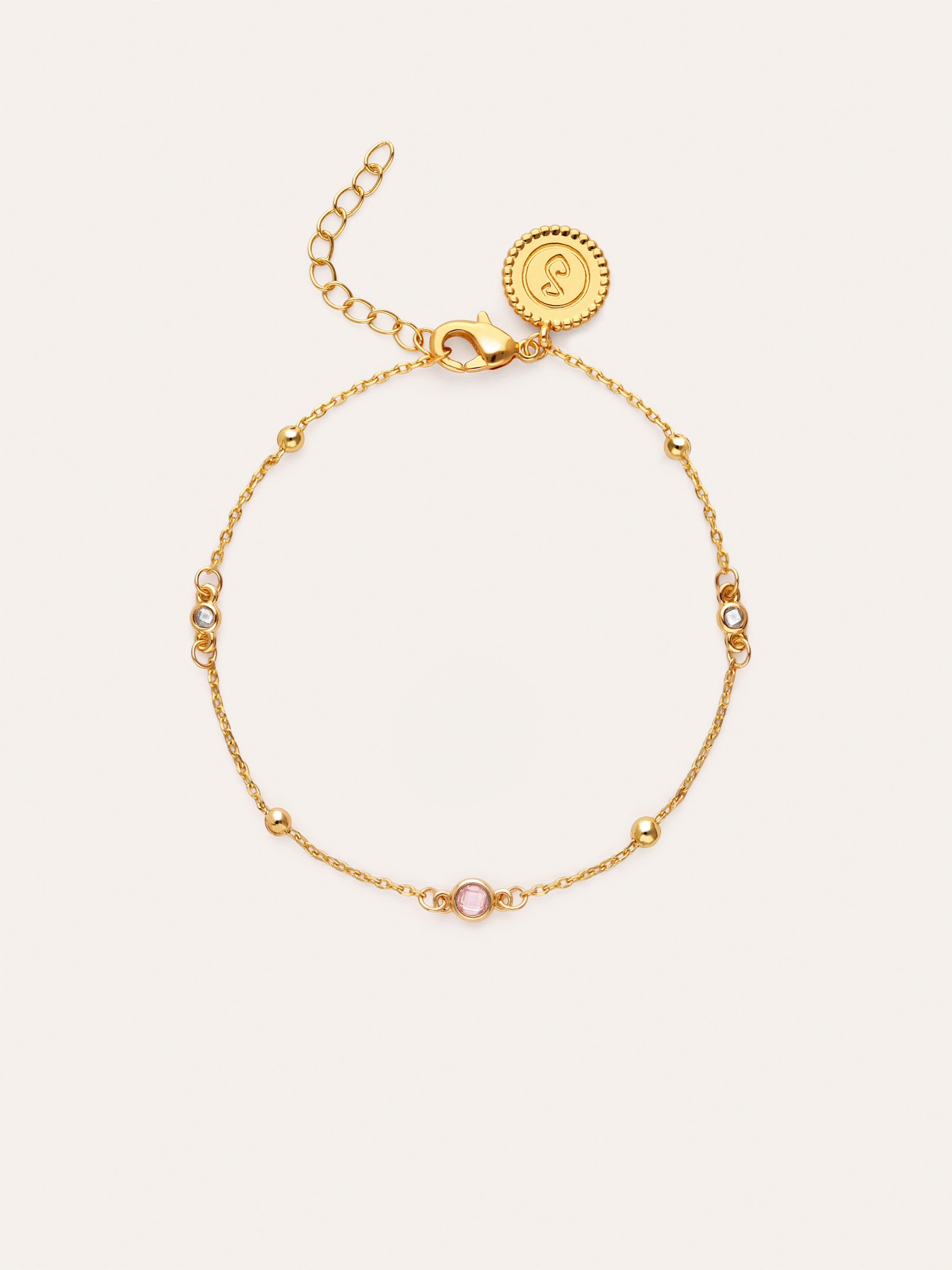 Pulseira Birthstone Banhada a Ouro