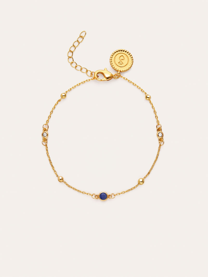 Pulseira Birthstone Banhada a Ouro