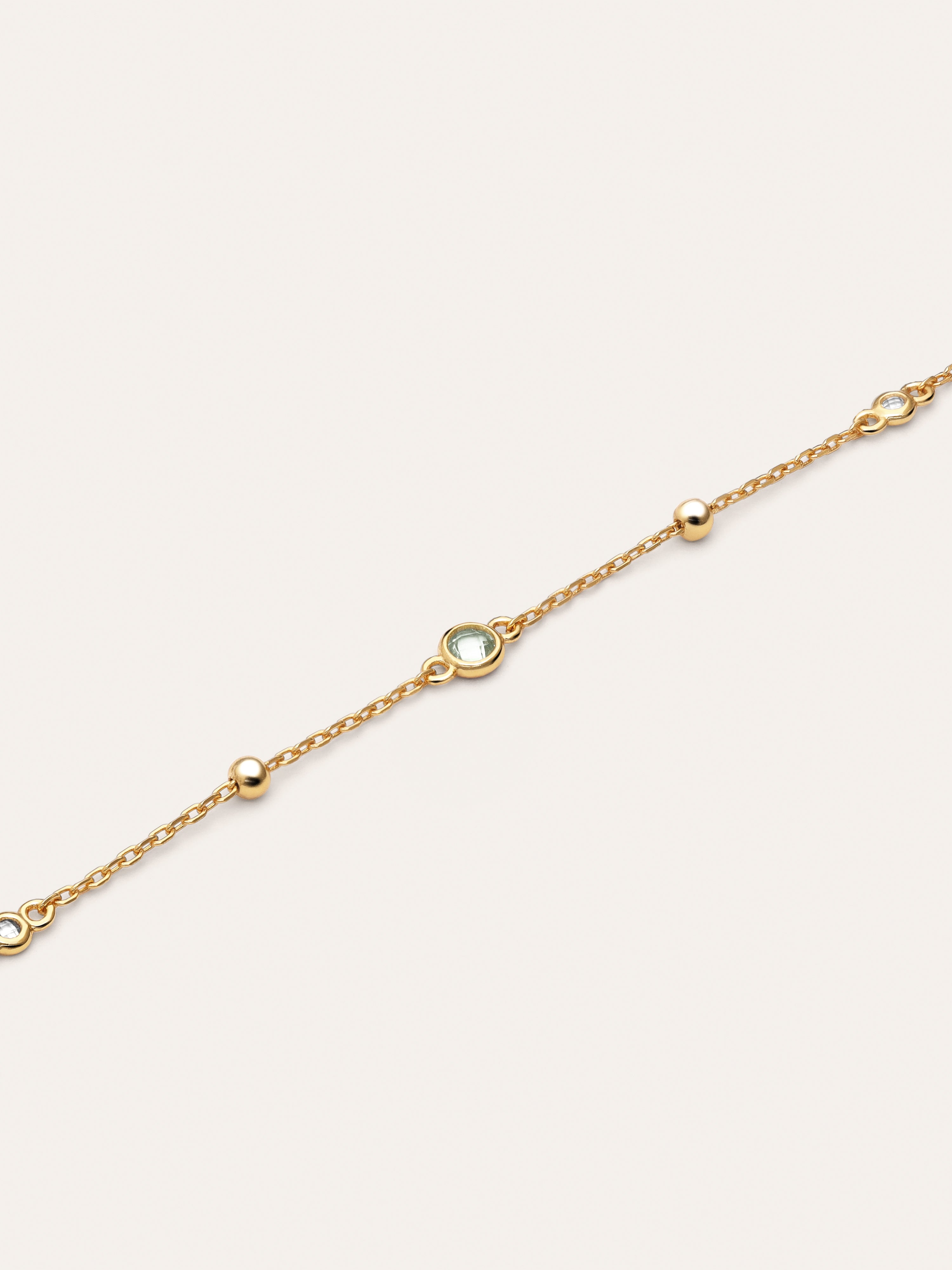 Birthstone Armband Silber, vergoldet