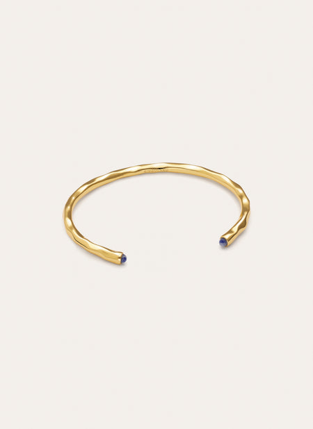 Brazalete Cane Cianita Baño Oro