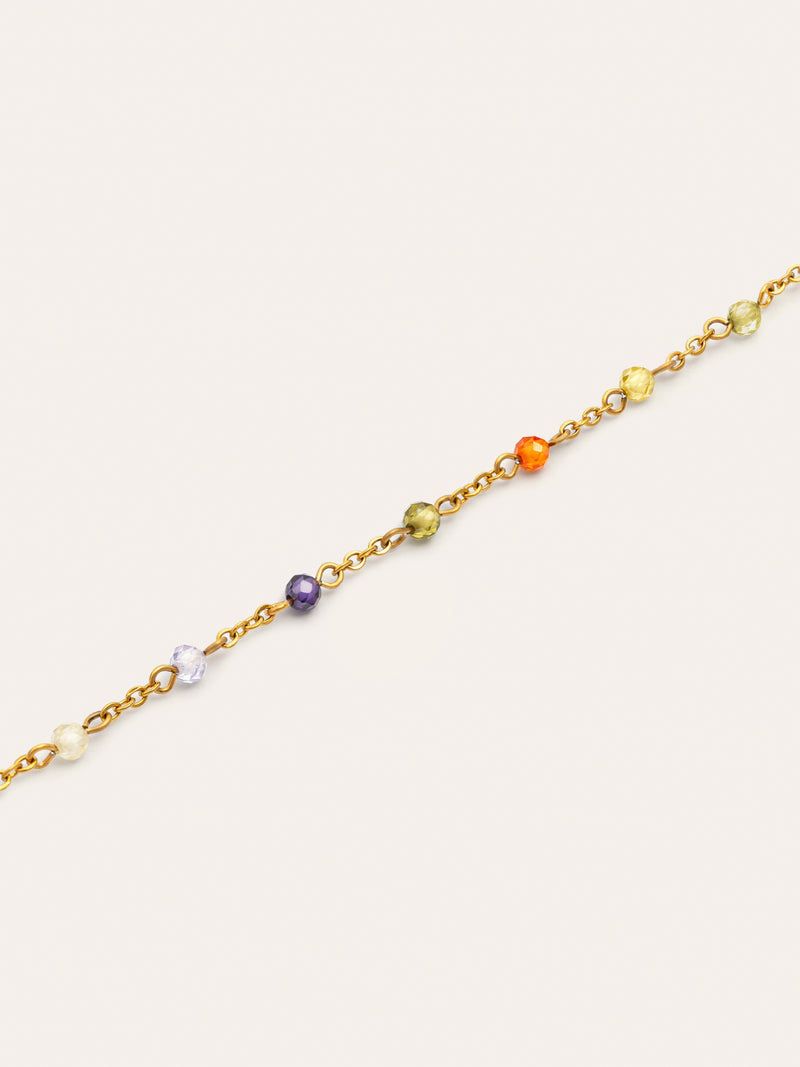 Pulsera Crystals Colors Atardecer Acero Baño Oro