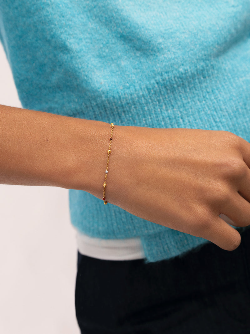 Armband Calypso Enamel Dots Staal verguld