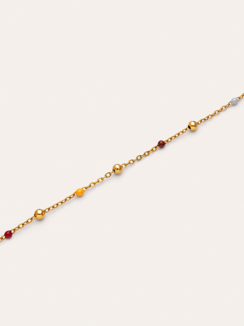 Armband Calypso Enamel Dots Staal verguld