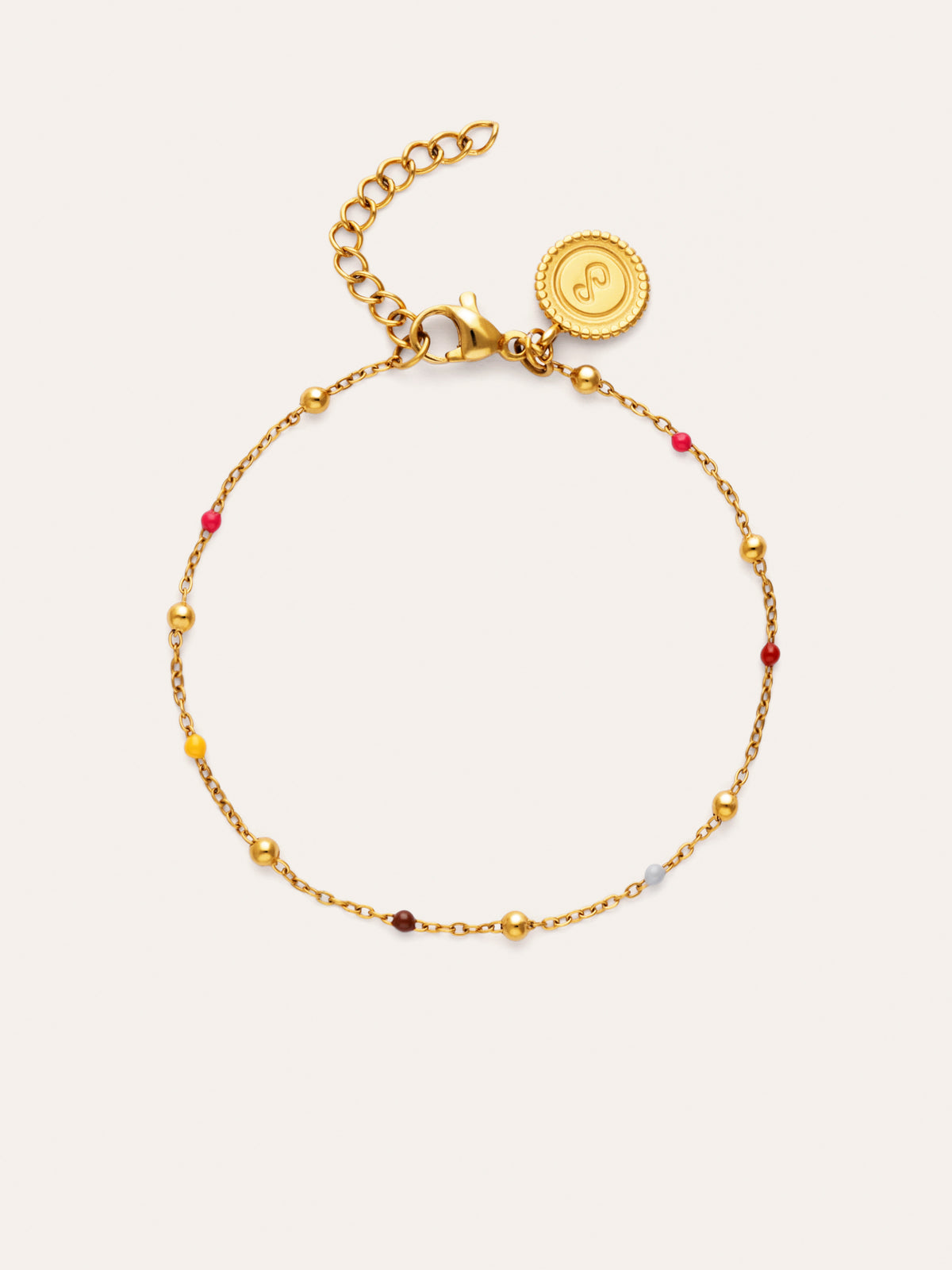 Armband Calypso Enamel Dots Staal verguld