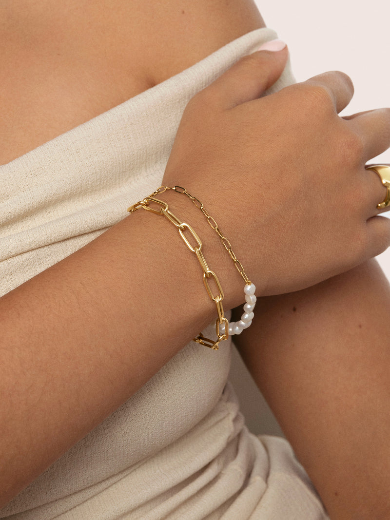 Chic Pearl Armband Edelstahl, vergoldet