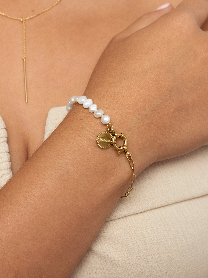 Chic Pearl Armband Edelstahl, vergoldet