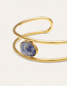Pulseira Cianita Aço Banho Ouro