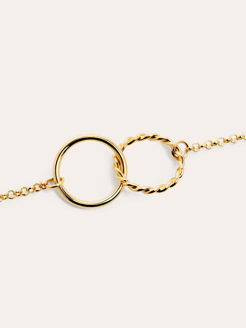 Pulseira Circles Twist Banho de Ouro
