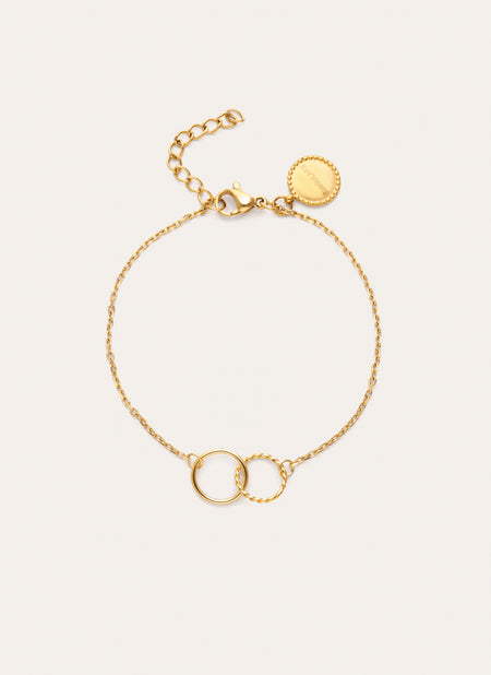 Pulsera Circles Twist Acero Baño Oro
