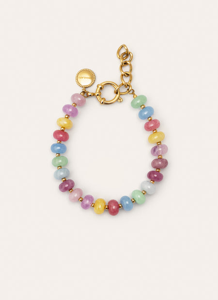 Pulsera Color Stones Acero Baño Oro