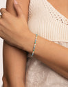 Pulsera Crystal Blue Acero Baño Oro