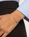 Pulsera Crystals Chain Colors Plata Baño Oro