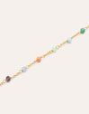 Pulsera Crystals Chain Colors Plata Baño Oro