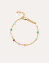 Pulsera Crystals Chain Colors Plata Baño Oro