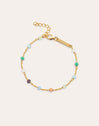 Pulseira Crystals Chain Colors Prata Banho de Ouro