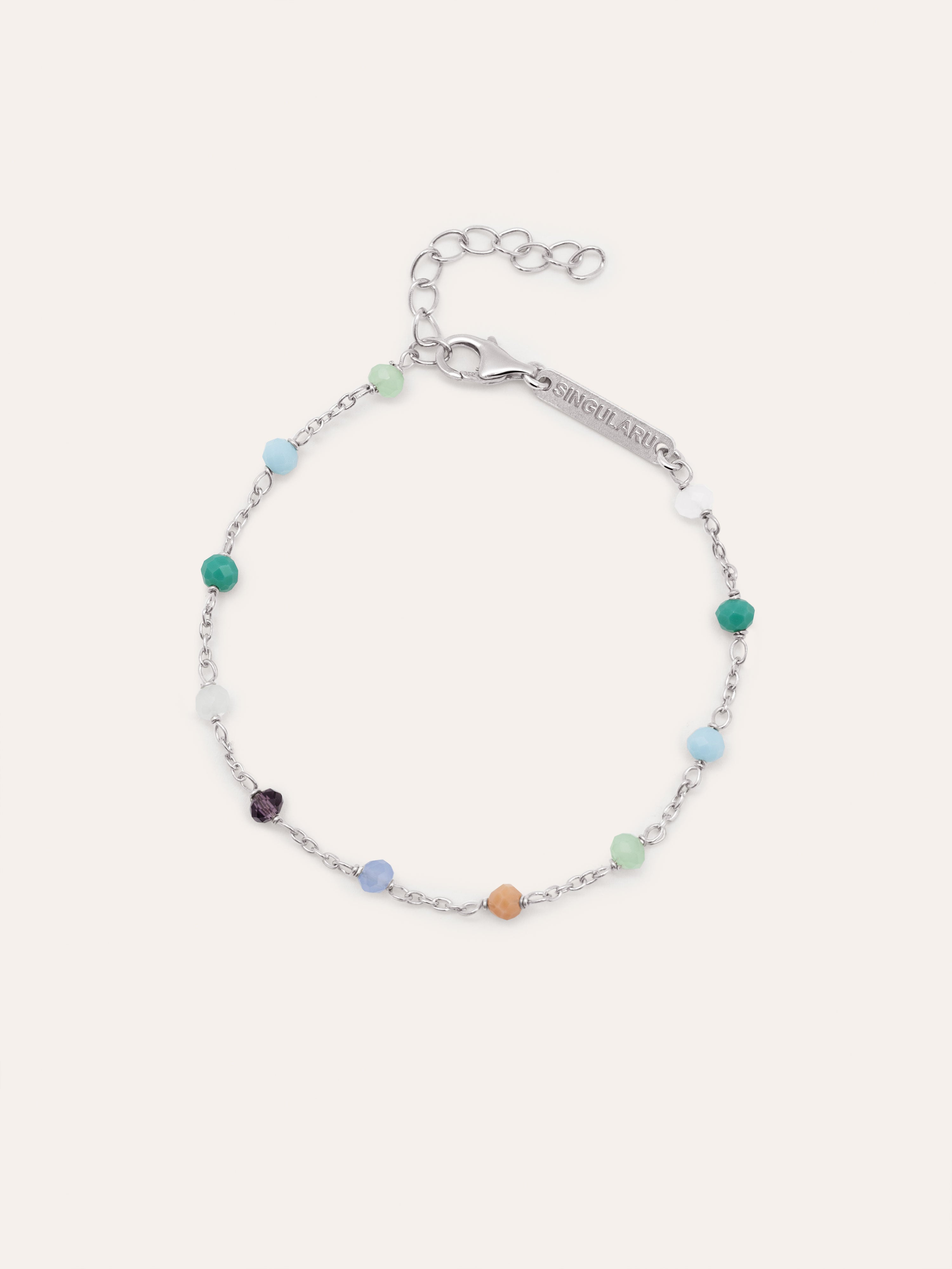 Pulsera Crystals Chain Colors Plata