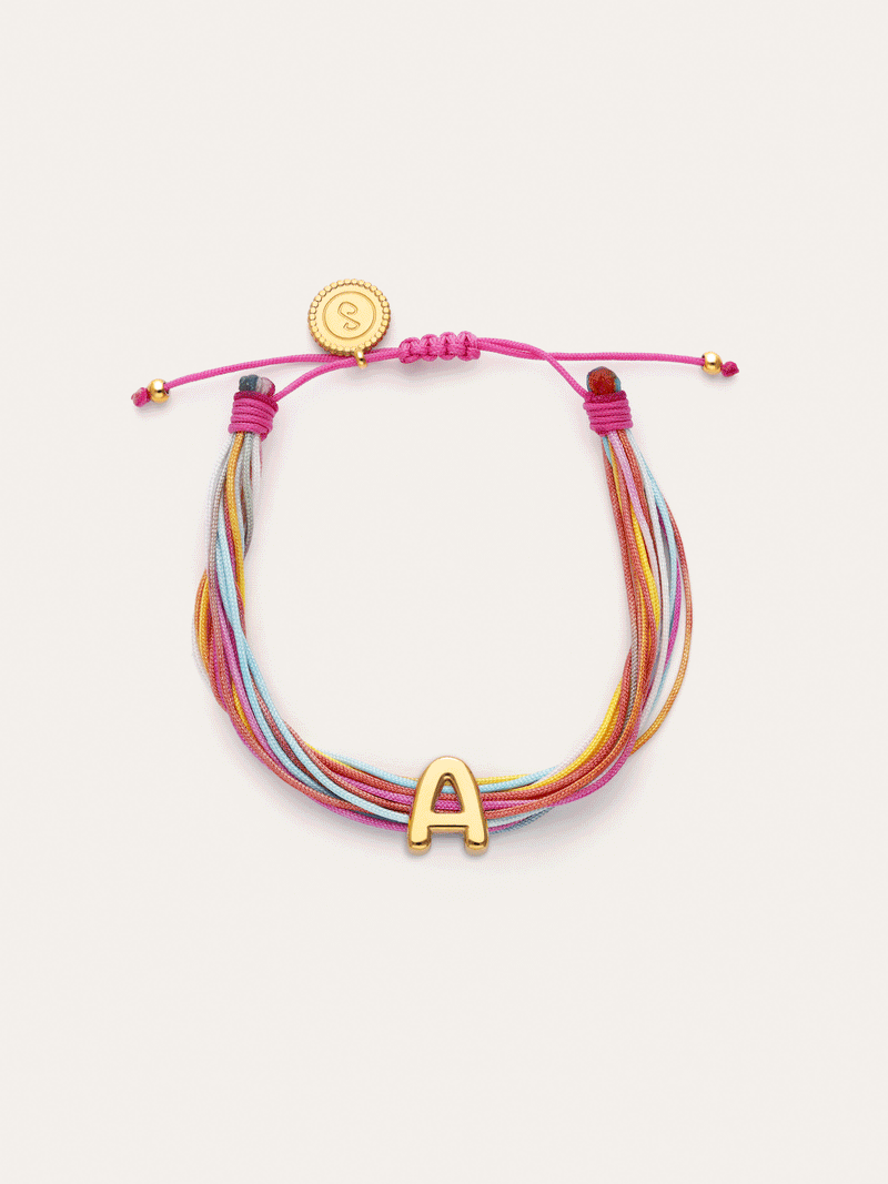 Pulsera Personalizada Color Rainbow Acero Baño Oro