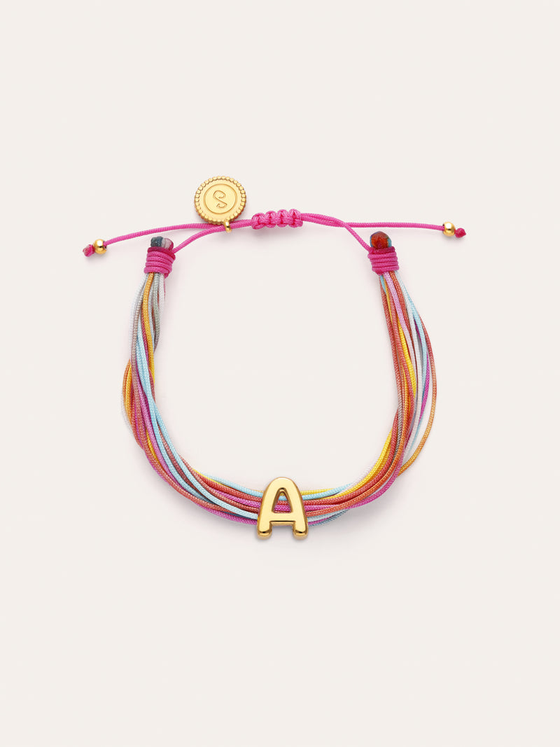 Pulsera Personalizada Color Rainbow Acero Baño Oro