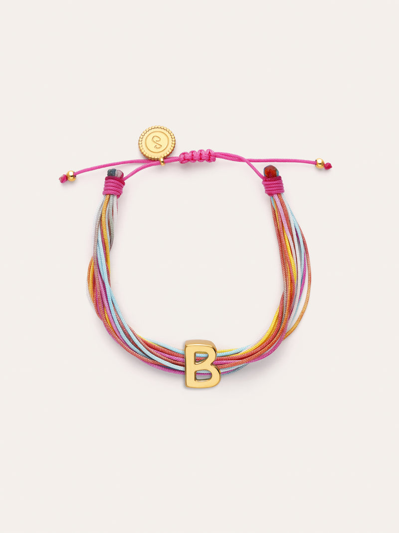 Pulsera Personalizada Color Rainbow Acero Baño Oro