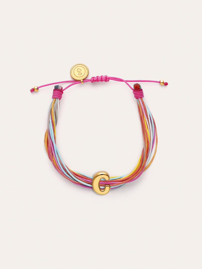 Pulsera Personalizada Color Rainbow Acero Baño Oro