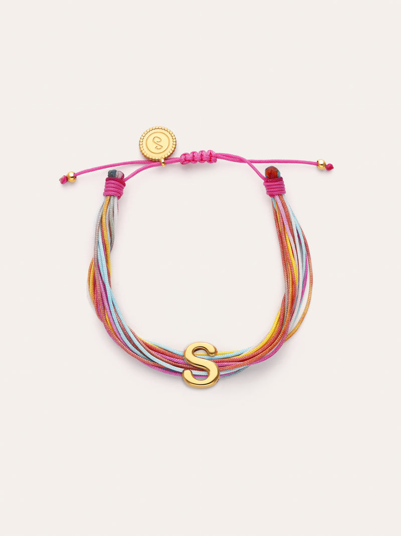 Pulsera Personalizada Color Rainbow Acero Baño Oro