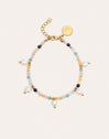 Pulsera Crystal Perlas Acero Baño Oro