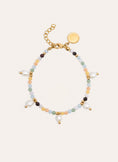 Pulsera Crystal Perlas Acero Baño Oro