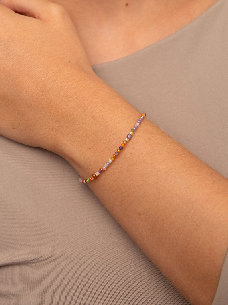 Pulseira Crystal Summer Aço Banho de Ouro
