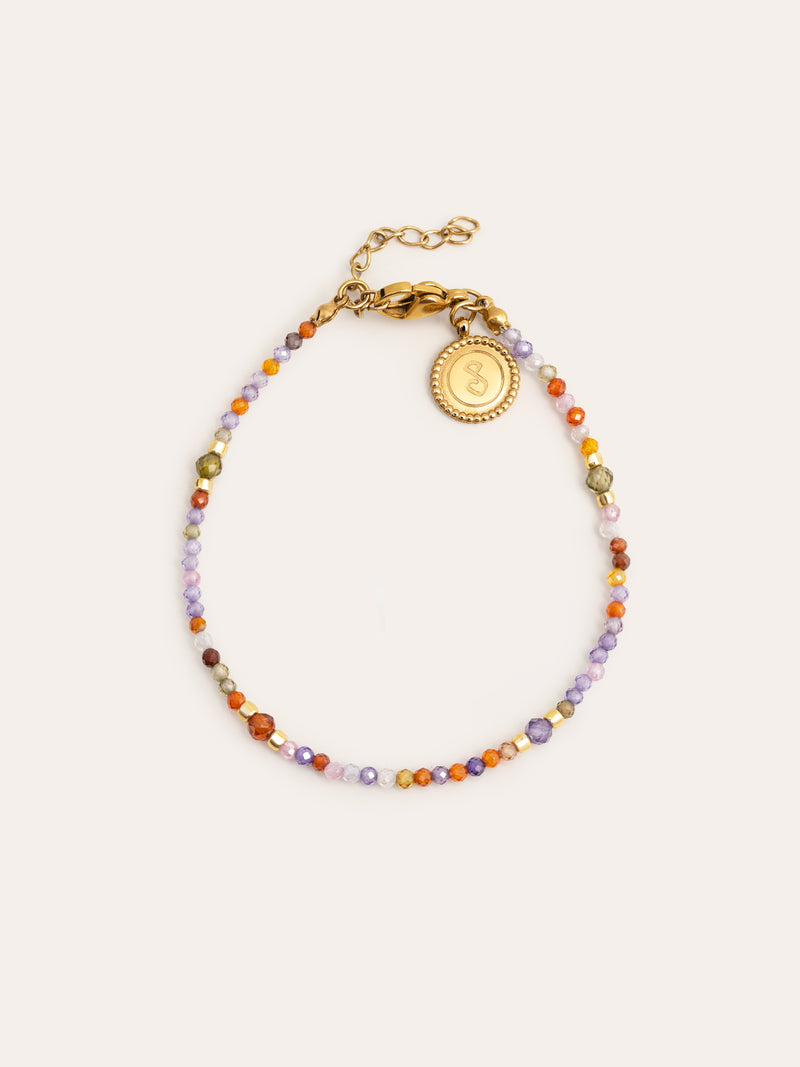 Pulseira Crystal Summer Aço Banho de Ouro