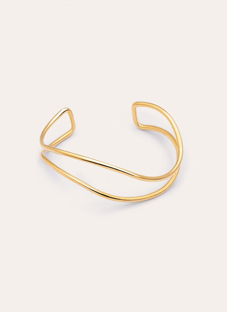 Brazalete Double Aire Acero Baño Oro