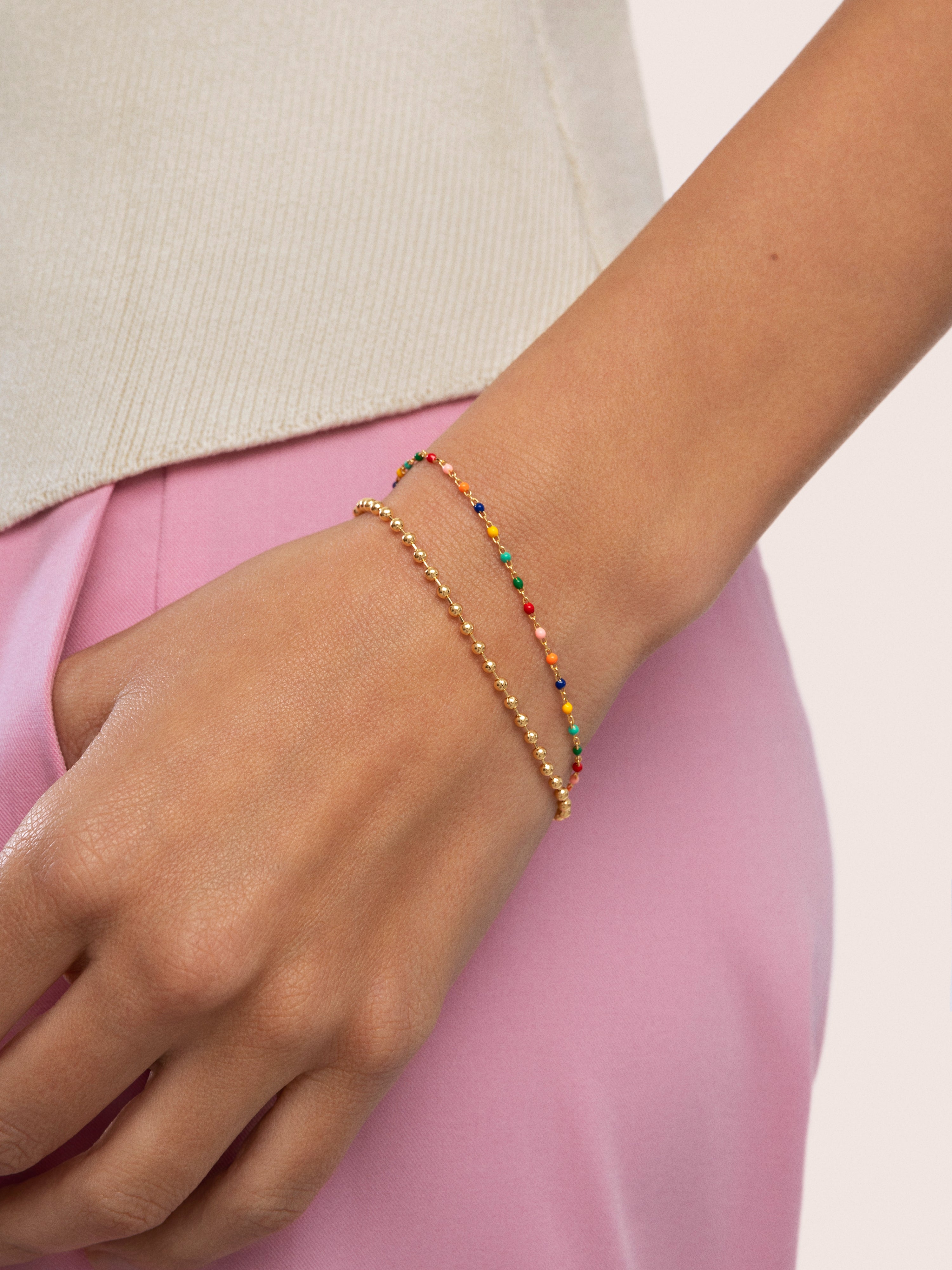 Dots Colors Enamel Gold Bracelet