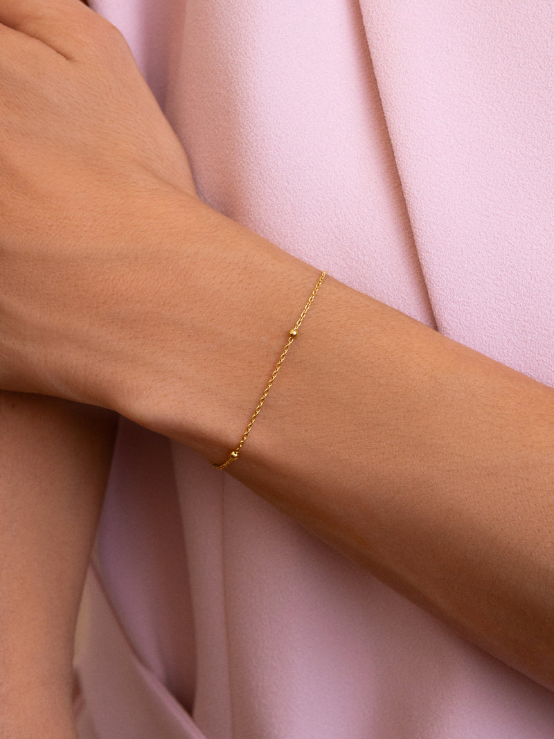 Pulseira Dots Prata Banho de Ouro