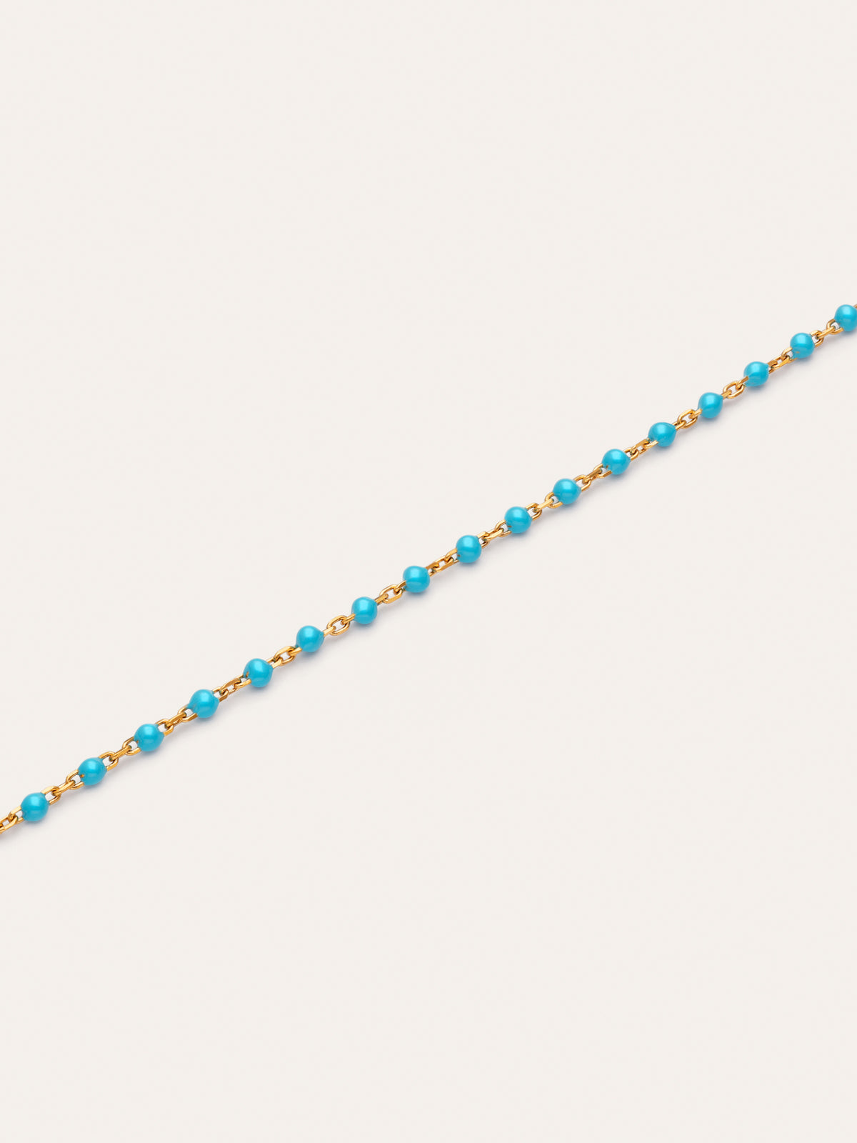 Imagen detalle de Pulseira Dots Turquoise Enamel Aço Banho de Ouro
