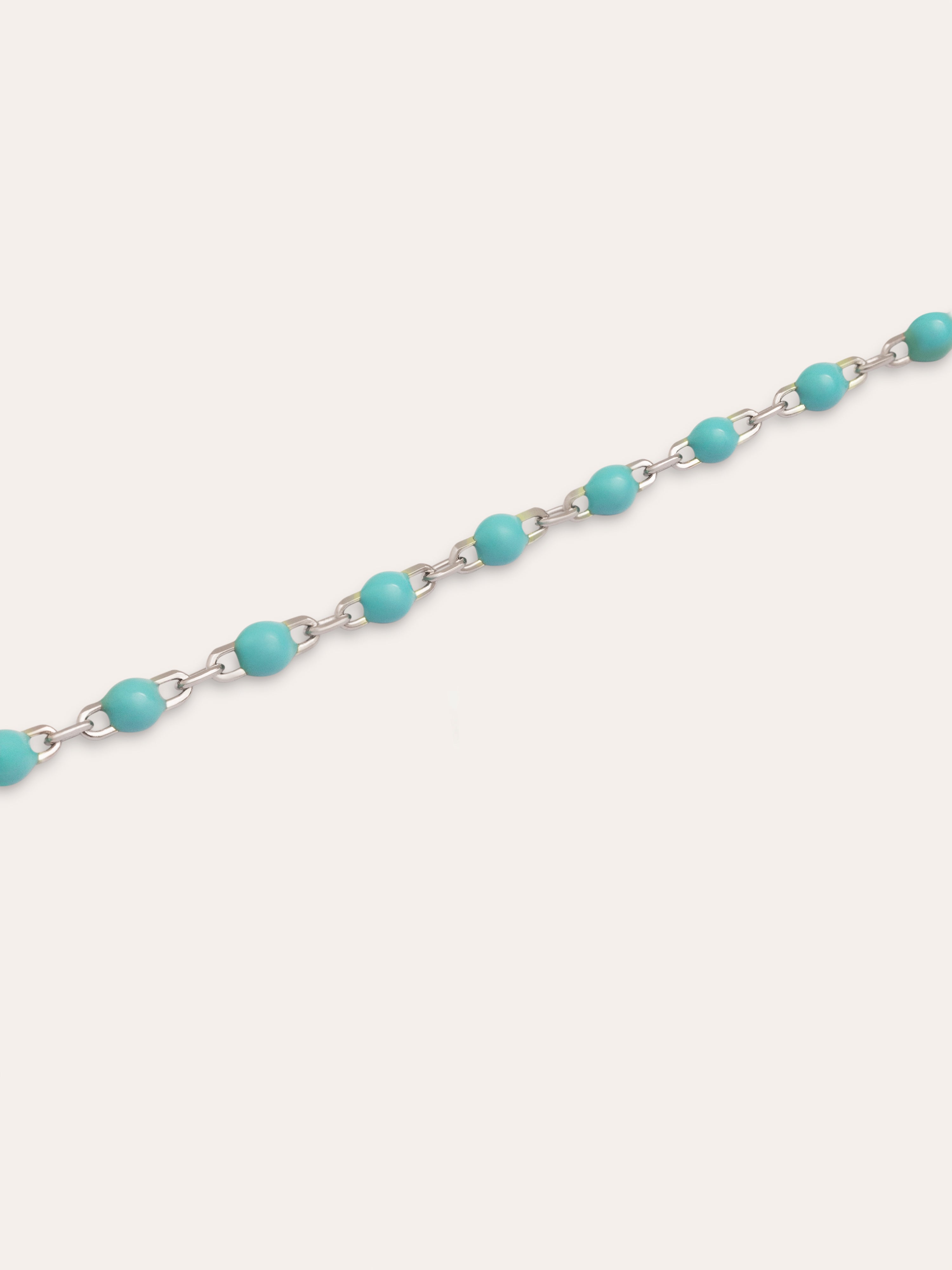 Dots Turquoise Enamel Silver Bracelet