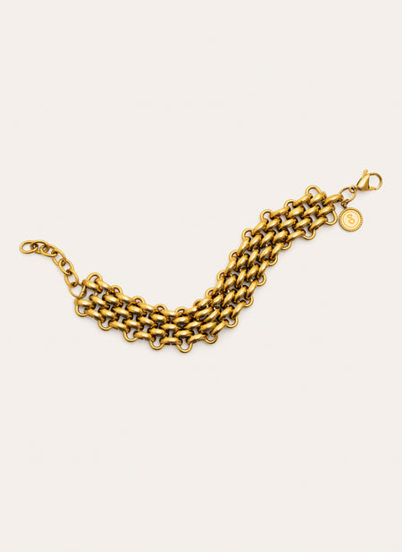 Bracelet Galea Acier Plaqué Or