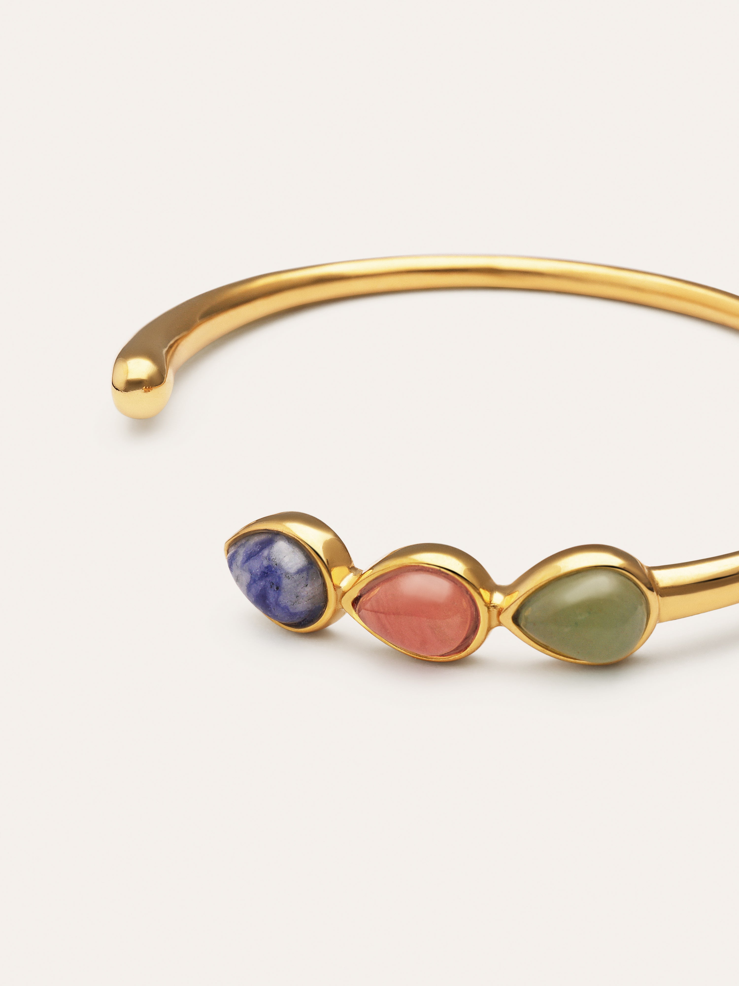 Brazalete Gota Stones Acero Baño Oro