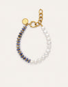 Indigo Pearl Armband Edelstahl mit 18kt Goldbeschichtung